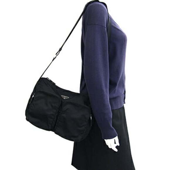 PRADA Black Leather Shoulder Bag